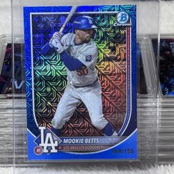 2025 Bowman Chrome Color Match Mookie Betts Blue Mojo Refractor Numbered /150!