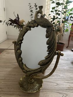 Brass Peacock Mirror