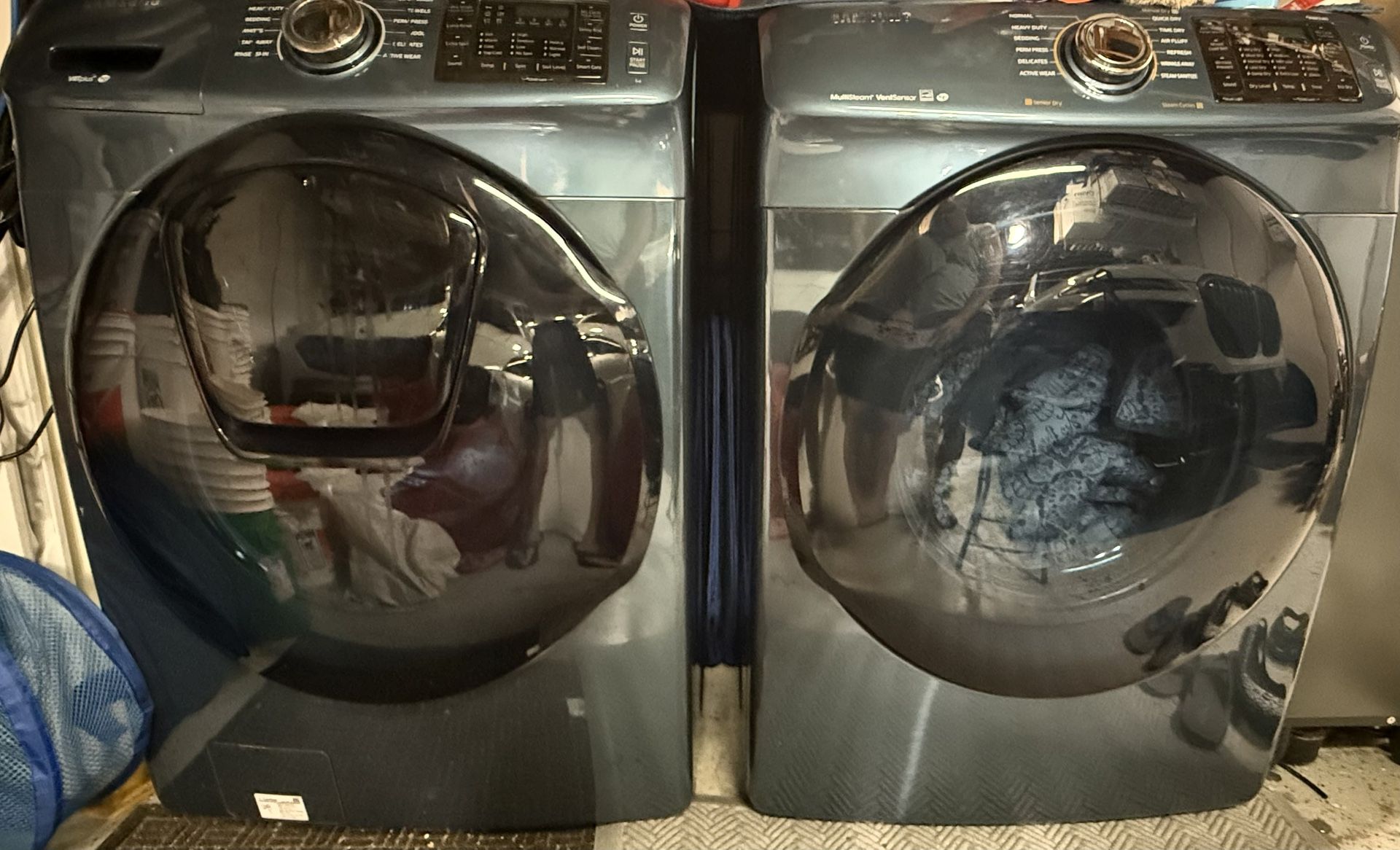 Matching Washer And Dryer - Samsung 27 Inch 4.5 cu. ft. Front Load Washer , 12 Preset and Samsung - 7.5 Cu. Ft. 12-Cycle Gas Dryer with Steam - Azure