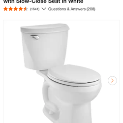 American Standard Reliant Two-Piece 1.28 GPF Single Flush Round Standard Height Toilet with Slow-Clo $65