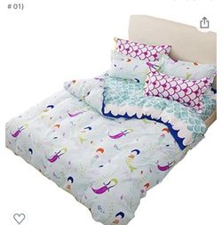Full/queen Mermaid Duvet Cover & 2 Pillow Shams - Brand New In Packaging