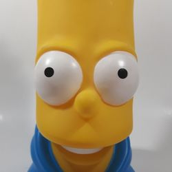 2010 Universal Studios Bart Simpson Drink Bottle Head, straw included, 10" tall