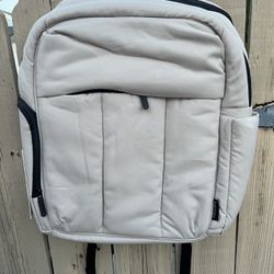 Baby Brezza Quilted Puffer Backpack Diaper Bag - Taupe: Includes Changing Pad