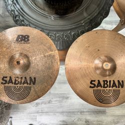 Sabian B8Pro 14" Medium Hi-Hat Cymbal Set Brass Percussion Instrument Music $75