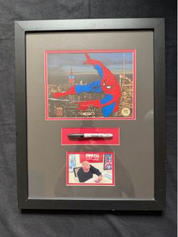 Stan Lee Signed Marvel Spider Man Frame