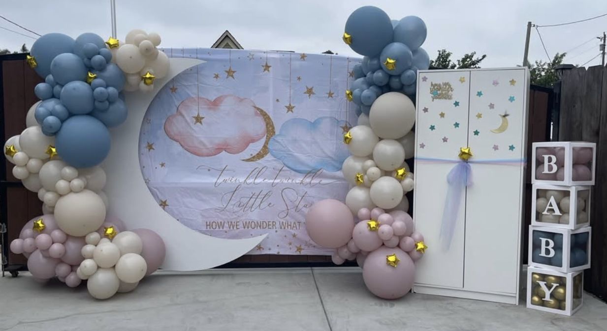 Wooden Moon And Backdrop 