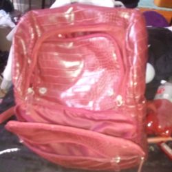Red Alligator Leather Back Pack Purse