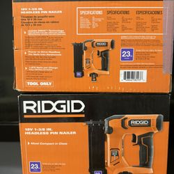 RIDGID 18V Cordless 23-Gauge 1-3/8 in. Headless Pin Nailer – Tool Only, Brand New