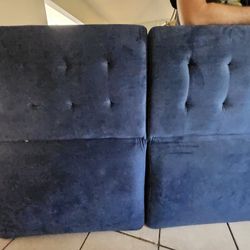 Dark Blue/Teal Couch And Fouton