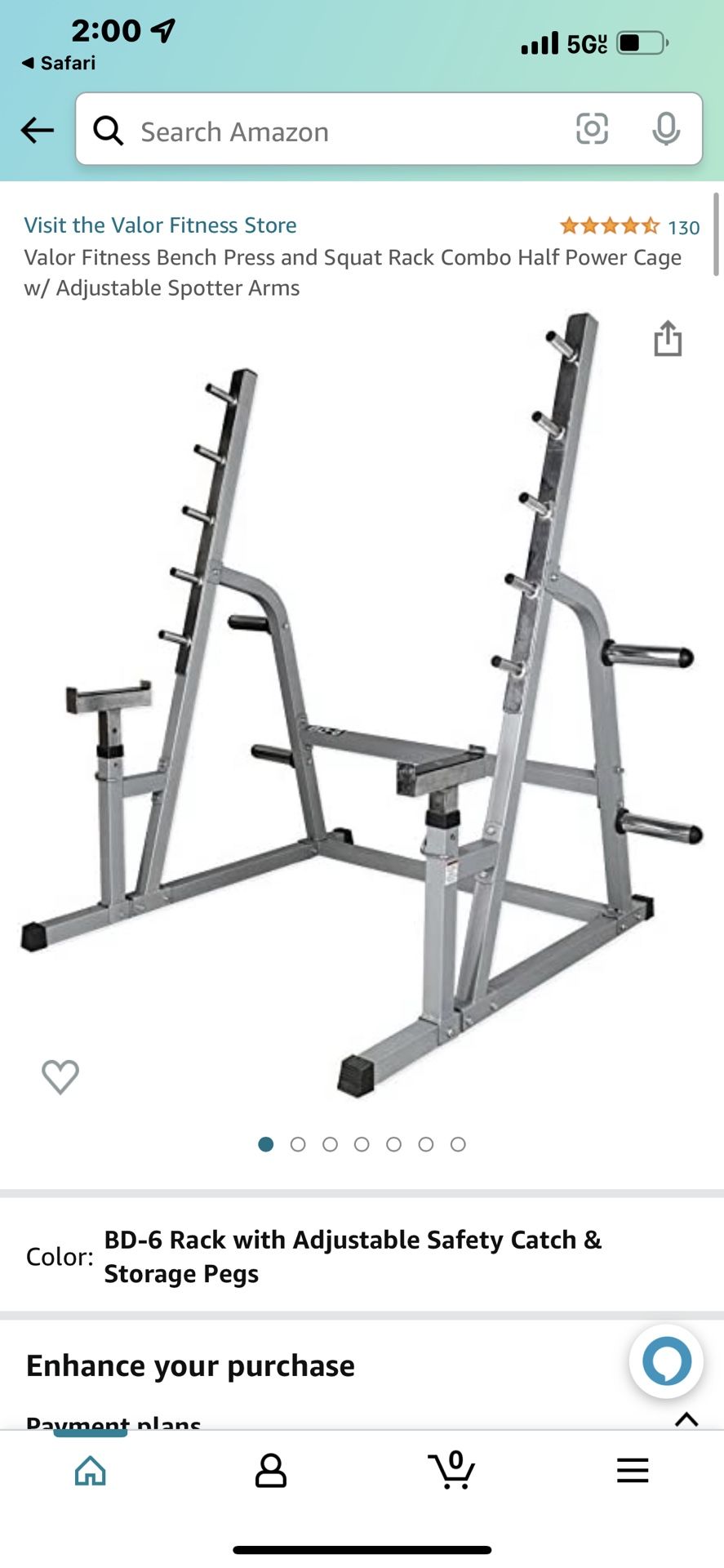 Valor Fitness Bench Press + Squat Rack + Plate Storage 