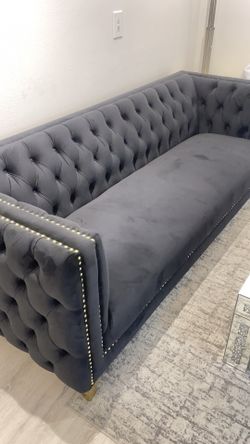 Black Velvet Sofa