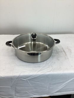 High Quality 18 Quart Stainless Steel Low Pot With Lid Capsule Base Cookware
