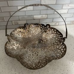 Vintage silver plated basket