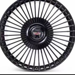 Cadillac Escalade 24” New Monsory Styie Rims With Floating Caps And New Tires Set 