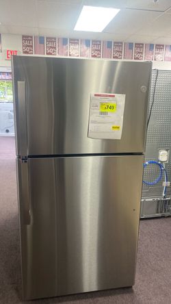 GE Garage -Ready 21.9-cu ft Standard- Depth 33-in Wide Top -Freezer Refrigerator in Stainless resistant Stainless Steel) Garage ready