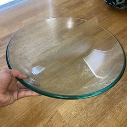 Large 16” Glass Serving Bowl / Centerpiece – Modern Clear Design”