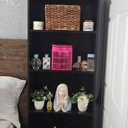 Tall Bookcase  With 5 Shelves,and Black  Beach/Cash Only 