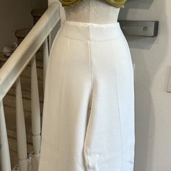 Women’s Zara White Elegant Sweat Wide Leg Pants