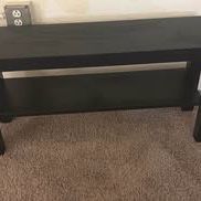 Black two-tier TV stand