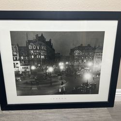 Framed Black & White London Photo – 31” x 25”