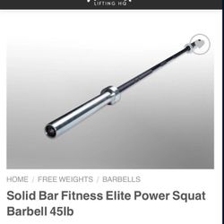 Solid Bench Bar 45 Lb