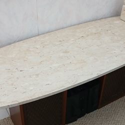 Surf board shaped marble slab