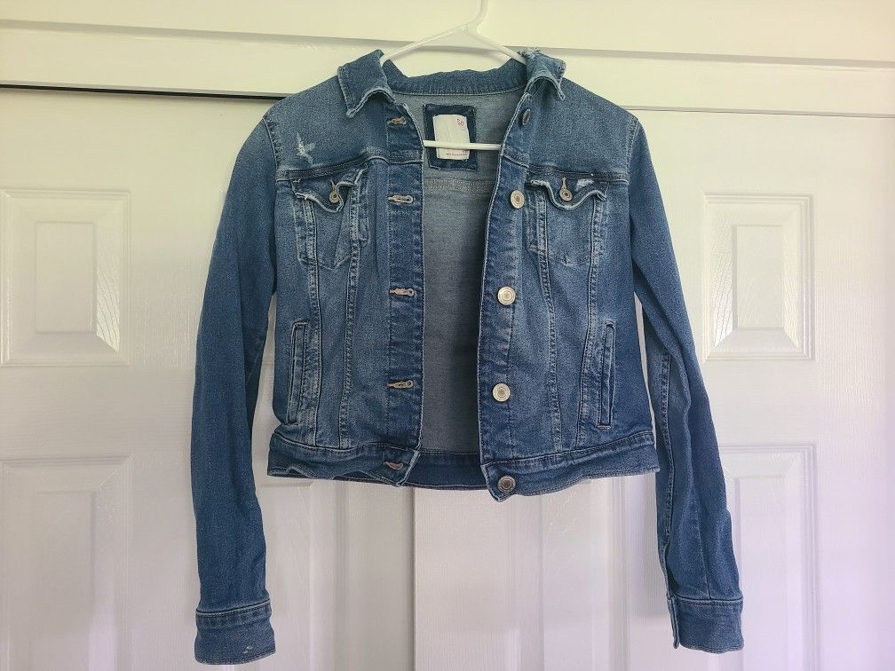 Distressed S.O. Jean Jacket sz XS NWOT