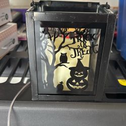 Light Lantern With Halloween Scene