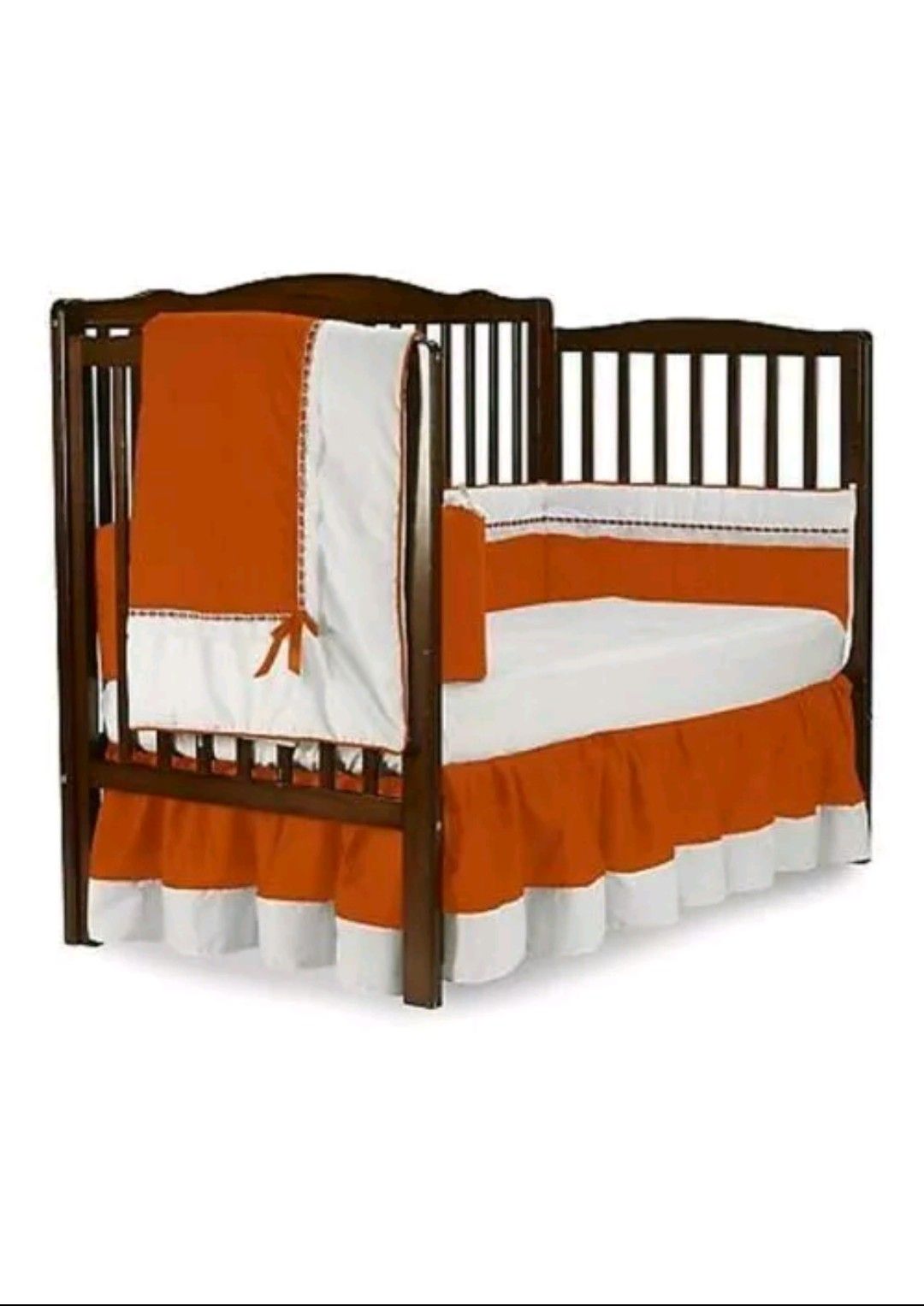 Baby Doll Bedding 530c8, Orange Regal 8 Pieces Crib Set with Bumper Pad, Orange