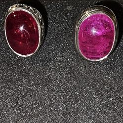 Huge Natural Ruby Cabochon Mens Rings 