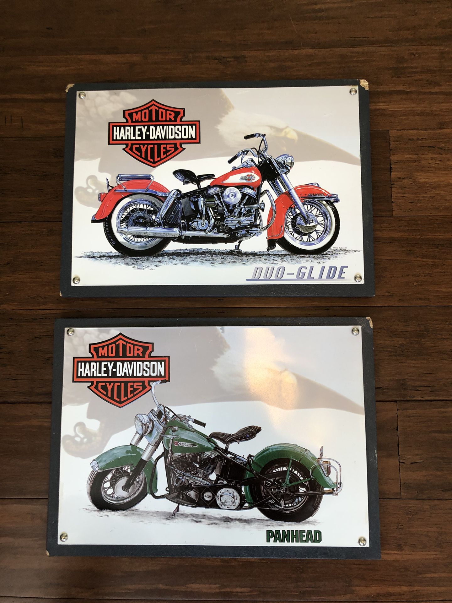Set of 2 Harley-Davidson Motorcycle Signs