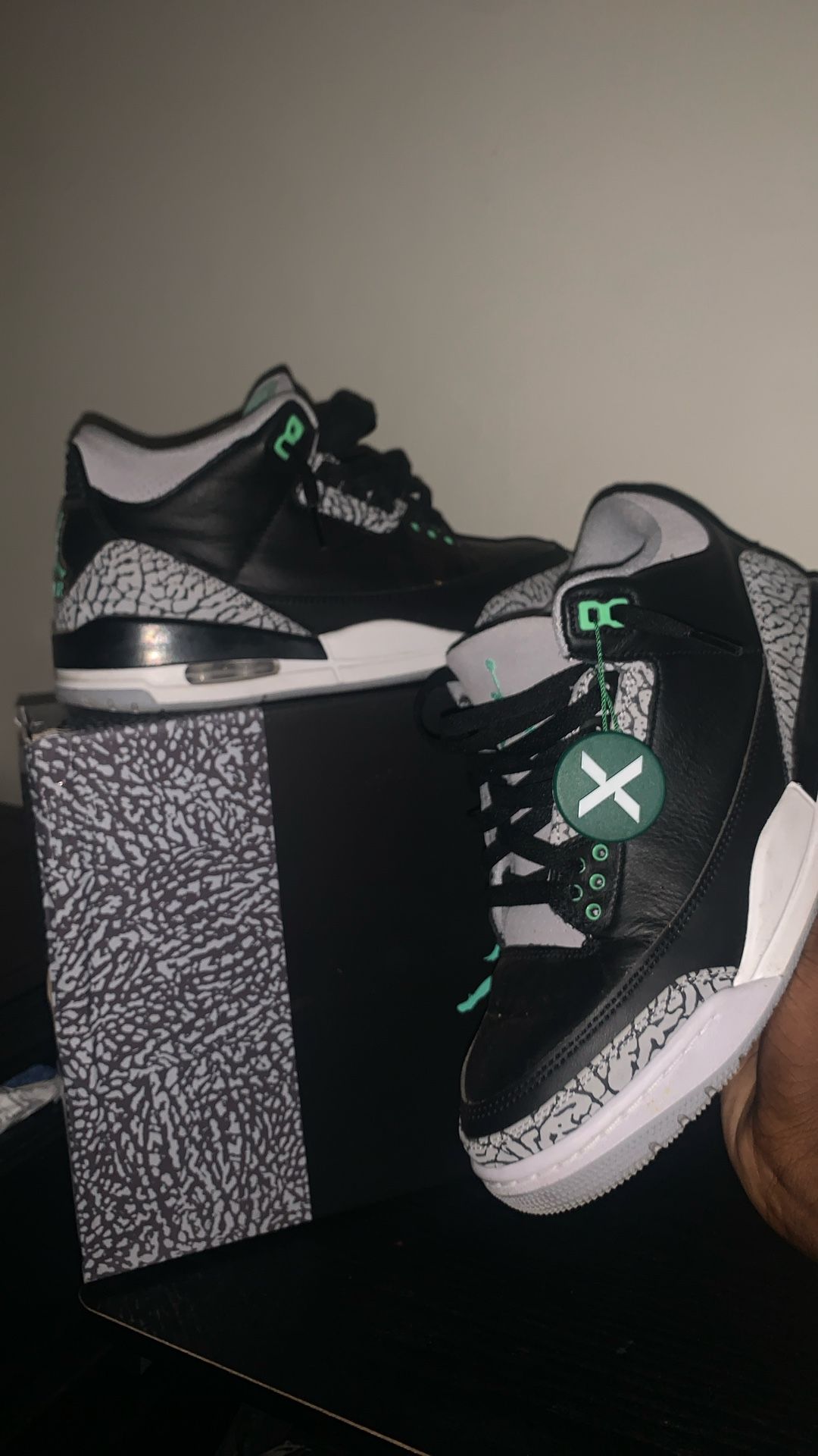 Green And Black Jordan 3s Size 9