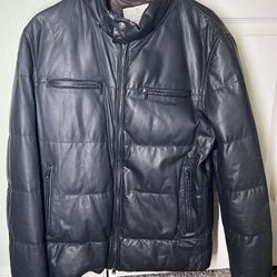 Brunello Cucinelli Large Black Leather Jacket Coat Brown Nylon Bomber Italy