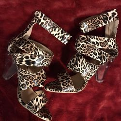 Leopard High Heel Sandals