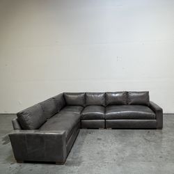 Restoration Hardware, Maxwell Leather Sofa Sectional