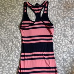 French Connection Pink And Navy Women's Racerback Casual Dress Size 2