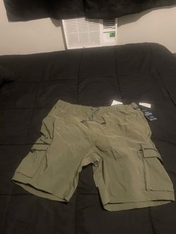 Dark green cargo shorts