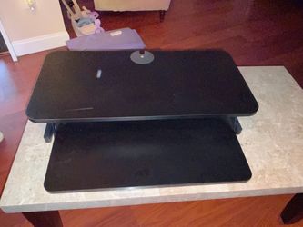 Black Two-Tier Standing Desk Converter