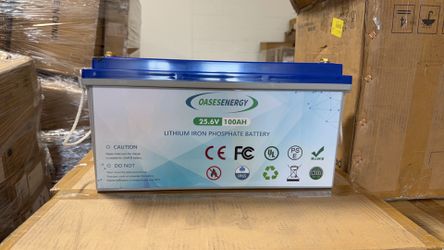 LiFePO4 Lithium Battery 24V 100Ah Deep Cycle Battery with BMS 100A Up to 15000 Cycles 10 Year Life for Solar System RV Camping Boat Trolling Motor