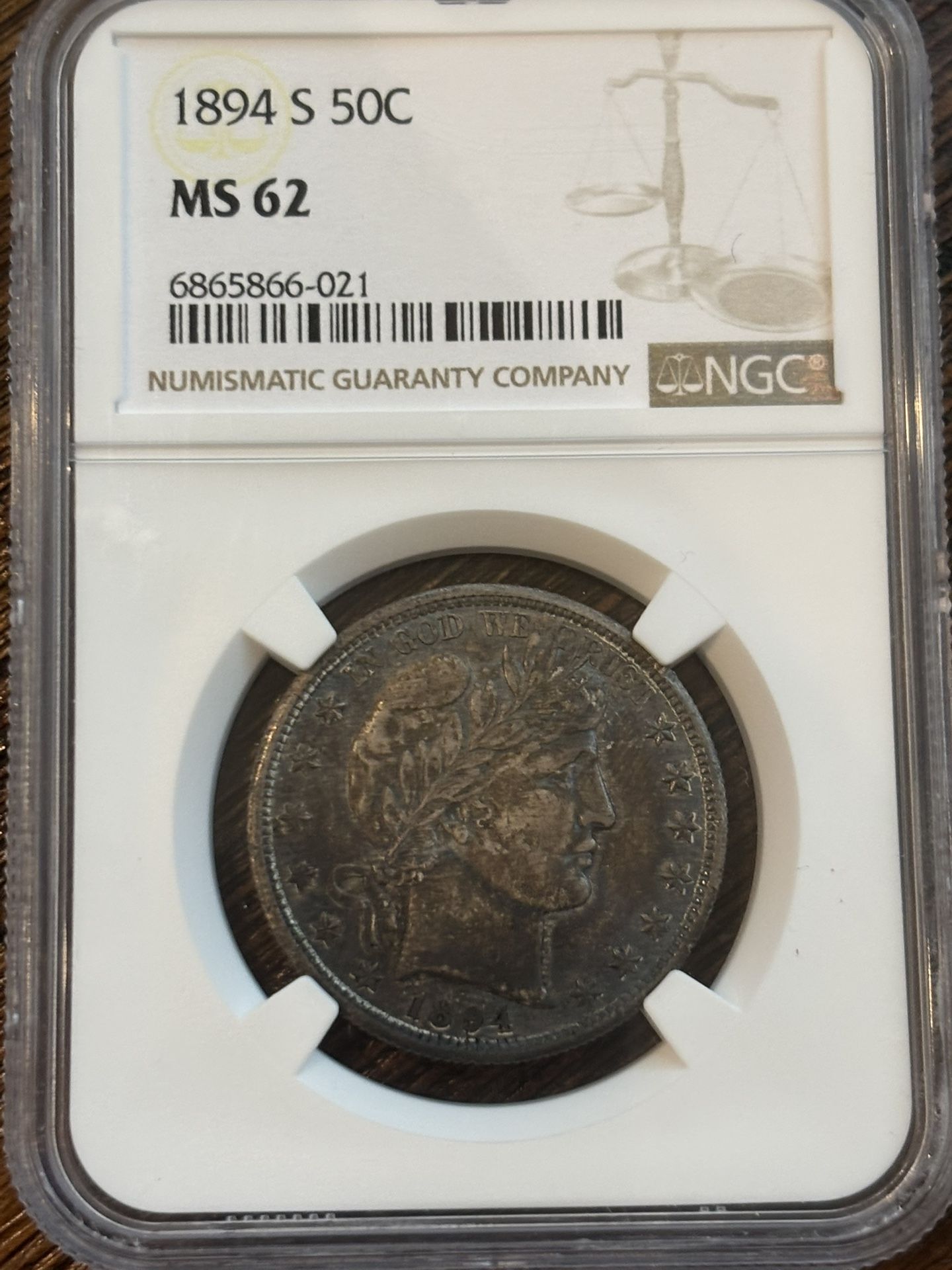 1894-S Barber Half Dollar – NGC MS62 – Semi-Key Date