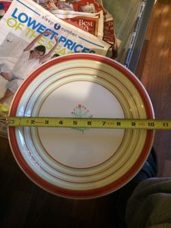 “Tag” Christmas dinner plates- 20 available. Like new. Used one time. NEW PRICE