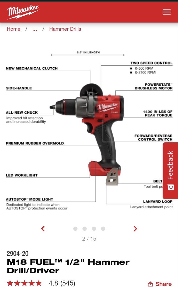 Milwaukee 4th Generation Hammer Drill