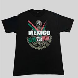 México Si Se Puede soccer vintage national World Cup team black T shirt Size Medium 