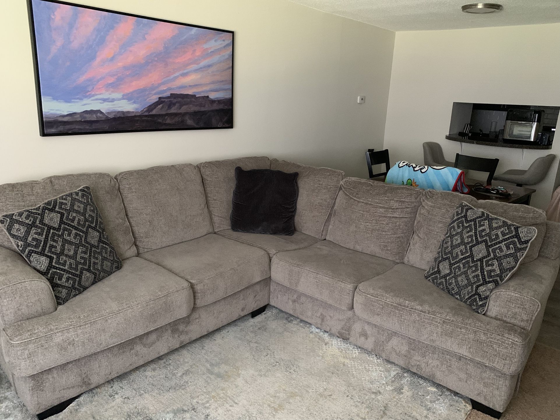 Brown microfiber couch