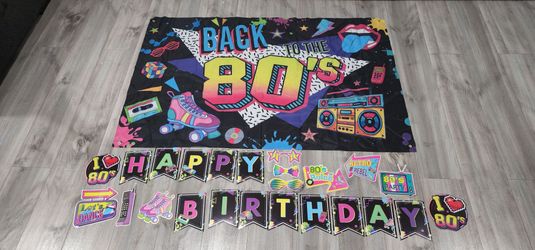80's Theme Birthday supplies