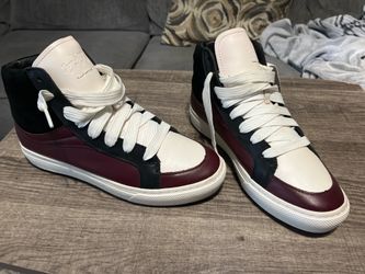 Coach Men’s High Top Sneakers Size 7D Black/Burgundy/White