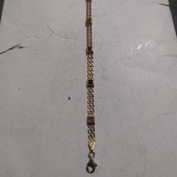 10k Gold Bracelet With Five Different Gemstone Lent 7 And 3/4 Used