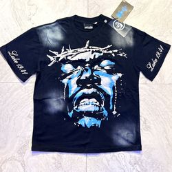 HELLSTAR Crying Face Wings T-Shirt Luke 19.41 Size Medium 