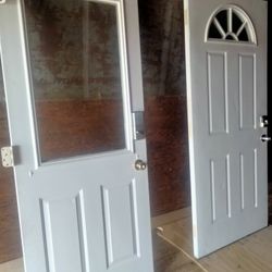 Exterior Solid White Doors Screen Storm Windows Puertas Exteriores