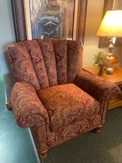 Elegant Paisley Armchair (two available, priced/sold individually)